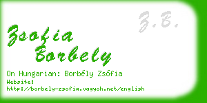 zsofia borbely business card