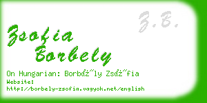 zsofia borbely business card